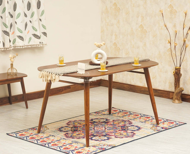 Antilia Solid Wood Four Seater Dining set with Two Chairs and Bench - Dining Set - Furniselan - Teak-Finish