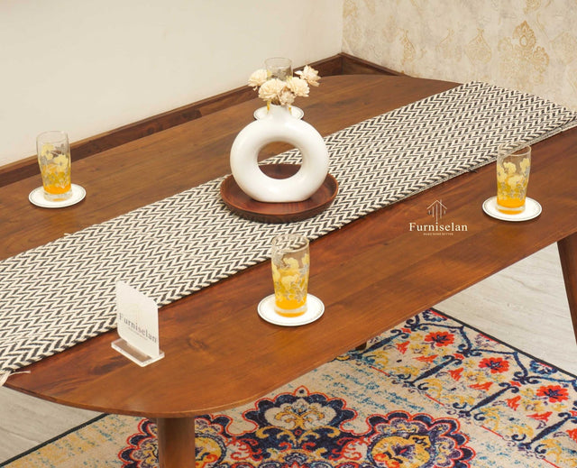 Antilia Solid Wood Four Seater Dining set with Two Chairs and Bench - Dining Set - Furniselan - Teak-Finish
