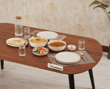 Antilia Solid Wood Four Seater Dining set with Two Chairs and Bench - Dining Set - Furniselan - Black Finish