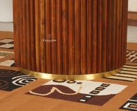 Antilia Solid Wood Four Seater Round Dining Set with Four Chairs - Dining Set - Furniselan