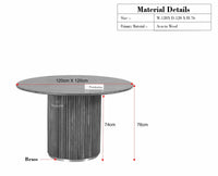 Antilia Solid Wood Four Seater Round Dining Table - Dining Set - Furniselan Natural Finish