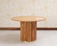 Antilia Solid Wood Four Seater Round Dining Table - Dining Set - Furniselan