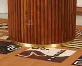 Antilia Solid Wood Four Seater Round Dining Table - Dining Set - Furniselan Teak Finish