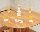 Antilia Solid Wood Four Seater Round Dining Table - Dining Set - Furniselan Natural Finish