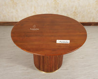Antilia Solid Wood Four Seater Round Dining Table - Dining Set - Furniselan