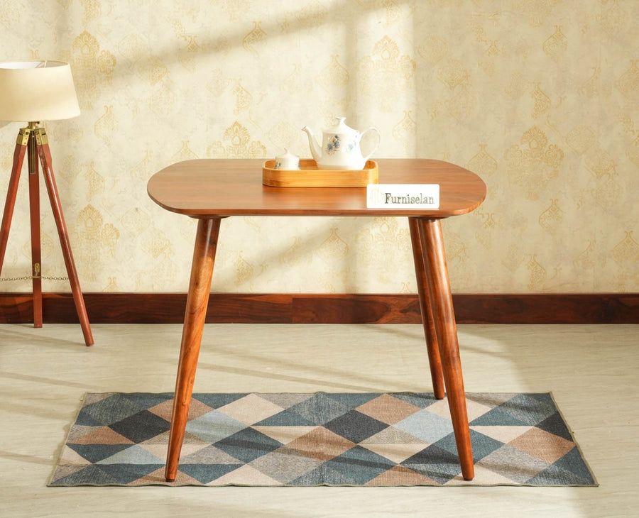 Antilia Solid Wood Four-Two Seater Dining Table Teak Finish
