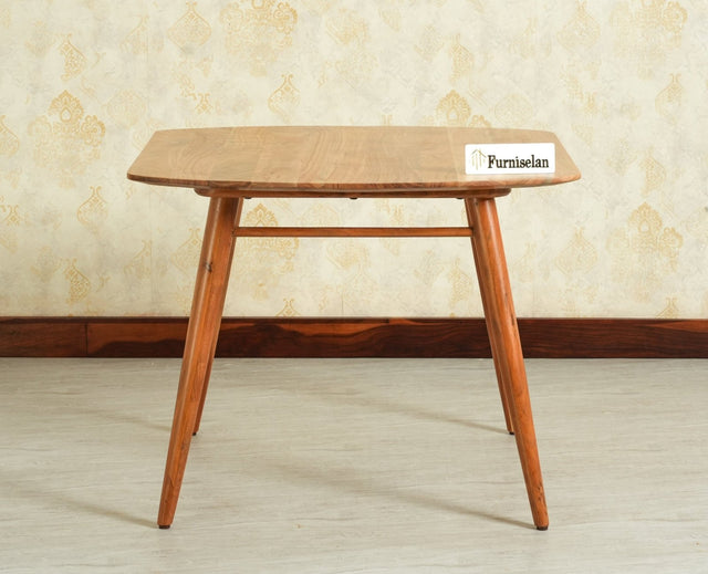Antilia Solid Wood Four-Two Seater Dining Table Natural Finish