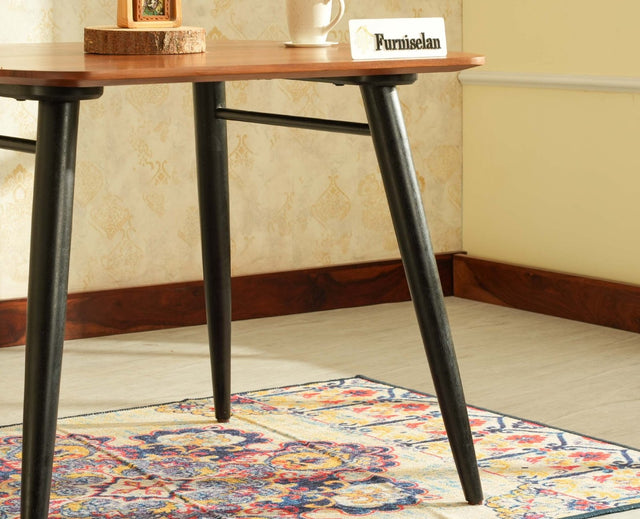 Antilia Solid Wood Four-Two Seater Dining Table Black Finish
