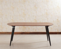 Antilia Solid Wood Six Seater Dining set with Six Chairs - Dining Set - Furniselan - Black-Finish