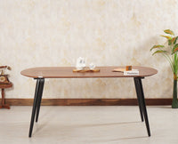 Antilia Solid Wood Six Seater Dining set with Six Chairs - Dining Set - Furniselan - Black-Finish