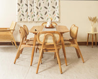 Antilia Solid Wood Six Seater Dining set with Six Chairs - Dining Set - Furniselan