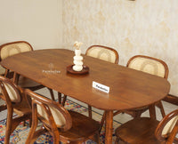 Antilia Solid Wood Six Seater Dining set with Six Chairs - Dining Set - Furniselan