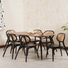 Antilia Solid Wood Six Seater Dining set with Six Chairs - Dining Set - Furniselan - Black-Finish