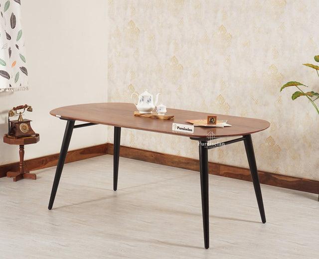 Antilia Solid Wood Six Seater Dining Table - Dining Set - Furniselan - Black Finish