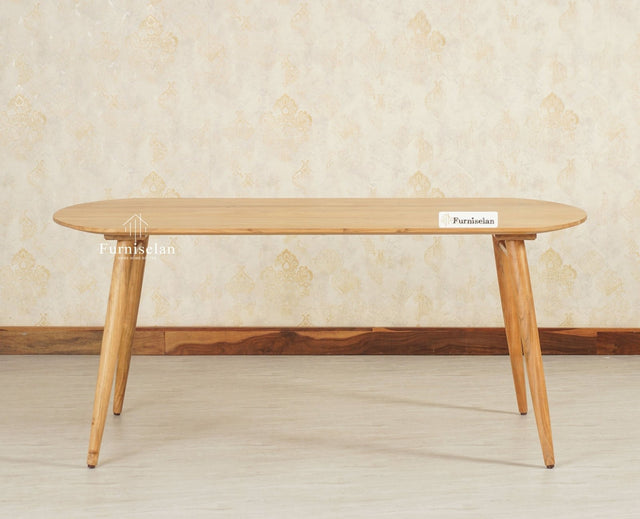 Antilia Solid Wood Six Seater Dining Table - Dining Set - Furniselan Natural Finish