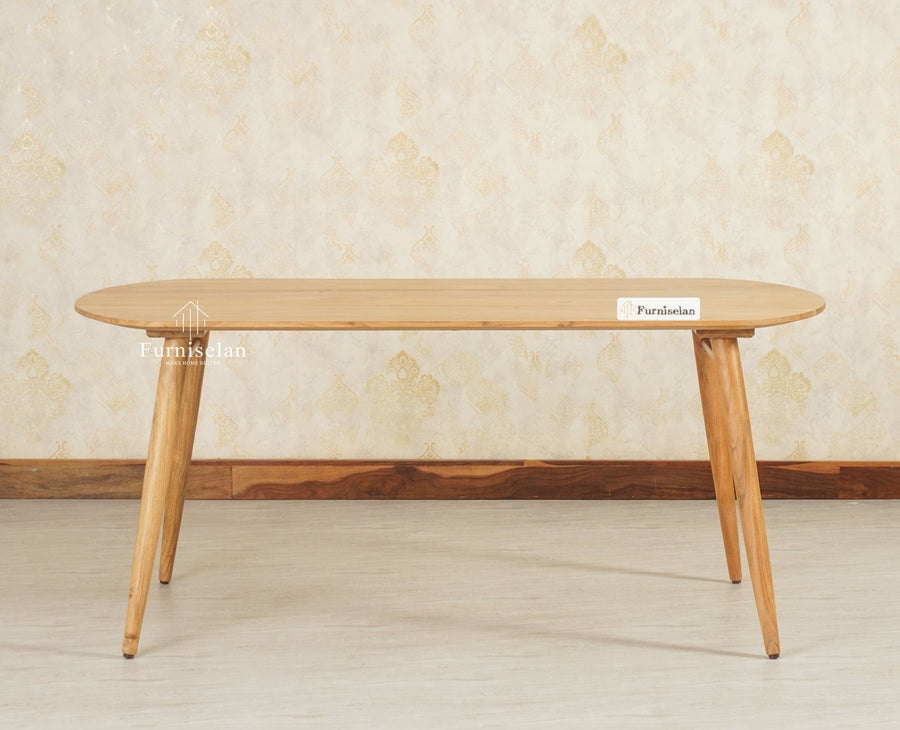 Antilia Solid Wood Six Seater Dining Table - Dining Set - Furniselan Natural Finish