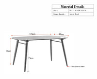 Antilia Solid Wood Six Seater Dining Table - Dining Set - Furniselan Black Finish