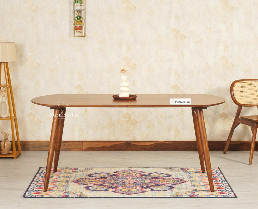 Antilia Solid Wood Six Seater Dining Table - Dining Set - Furniselan Teak Finish