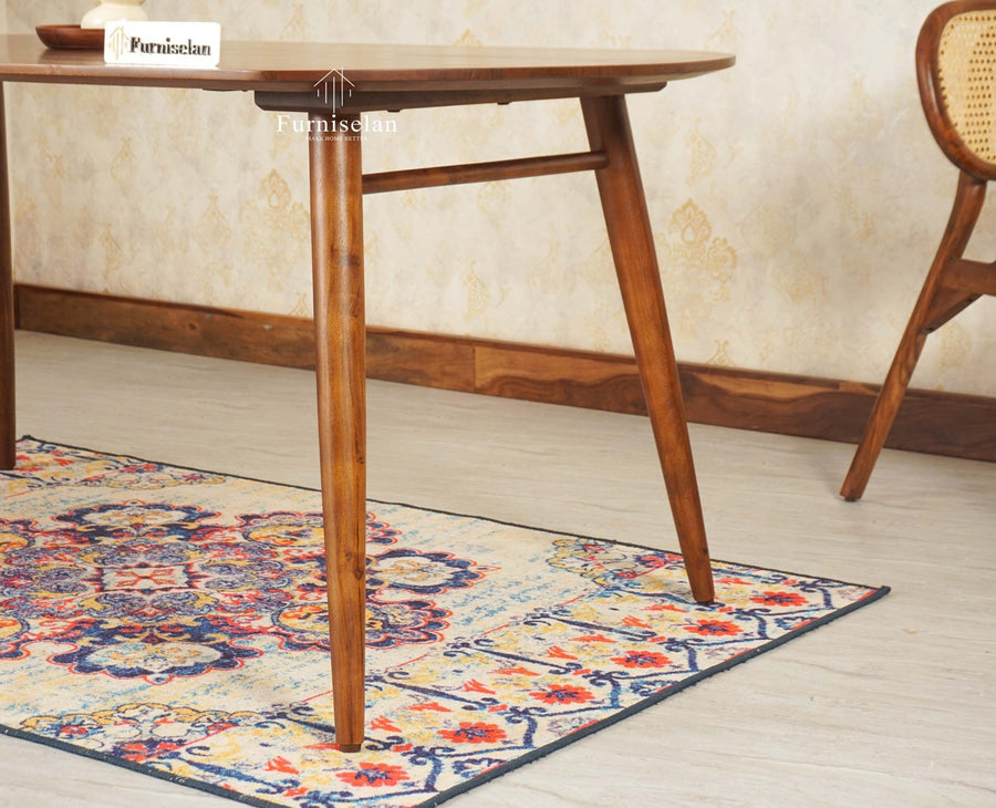 Antilia Solid Wood Six Seater Dining Table - Dining Set - Furniselan Teak Finish