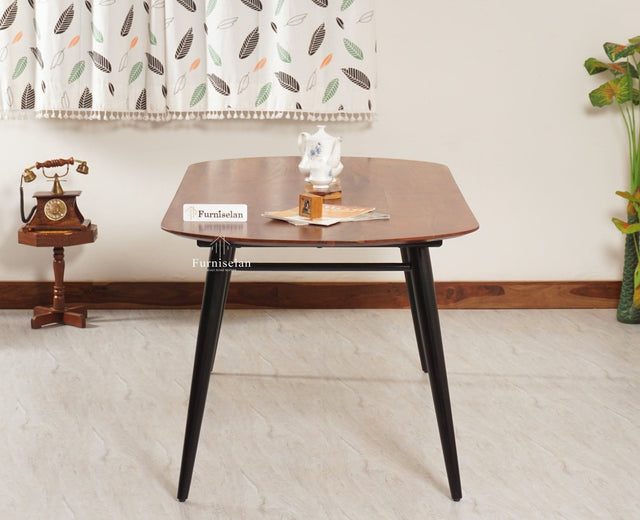 Antilia Solid Wood Six Seater Dining Table - Dining Set - Furniselan - Black Finish
