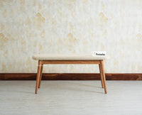 Antilia Solid Wood Two Seater Bench Cushion Seat Furniselan 
Natural Finish