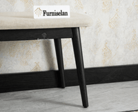 Antilia Solid Wood Two Seater Bench Cushion Seat Furniselan Black Finish