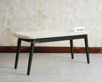Antilia Solid Wood Two Seater Bench Cushion Seat Furniselan Black Finish