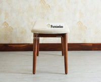 Antilia Solid Wood Two Seater Bench Cushion Seat Furniselan Teak Finish