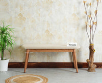 Antilia Solid Wood Two Seater Bench Cushion Seat Furniselan 
Natural Finish