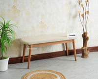 Antilia Solid Wood Two Seater Bench Cushion Seat Furniselan 
Natural Finish