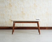 Antilia Solid Wood Two Seater Bench Cushion Seat Furniselan Teak Finish