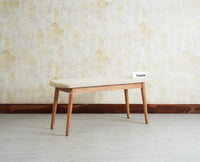 Antilia Solid Wood Two Seater Bench Cushion Seat Furniselan 
Natural Finish