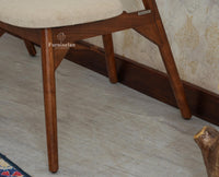 Antilia Wood Dining Chairs Set of Two With Cushion Seat Furniselan Teak finish