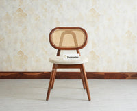 Antilia Wood Dining Chairs Set of Two With Cushion Seat Furniselan Teak finish