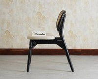 Antilia Wood Dining Chairs Set of Two With Cushion Seat Furniselan Black finish