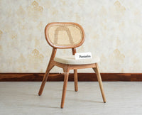 Antilia Wood Dining Chairs Set of Two With Cushion Seat Furniselan Natural finish