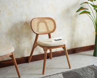 Antilia Wood Dining Chairs Set of Two With Cushion Seat Furniselan Natural finish