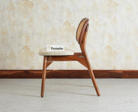 Antilia Wood Dining Chairs Set of Two With Cushion Seat Furniselan Teak finish