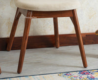 Antilia Wood Dining Chairs Set of Two With Cushion Seat Furniselan Teak finish