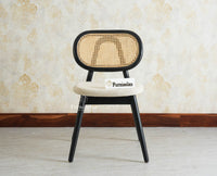 Antilia Wood Dining Chairs Set of Two With Cushion Seat Furniselan Black finish
