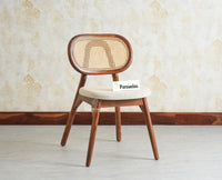 Antilia Wood Dining Chairs Set of Two With Cushion Seat Furniselan Teak finish
