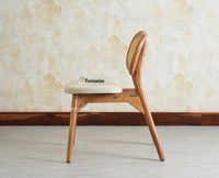 Antilia Wood Dining Chairs Set of Two With Cushion Seat Furniselan Natural finish