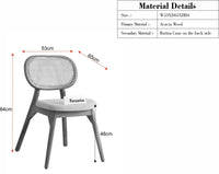 Antilia Wood Dining Chairs Set of Two With Cushion Seat Furniselan Black finish