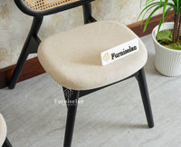 Antilia Wood Dining Chairs Set of Two With Cushion Seat Furniselan Black finish