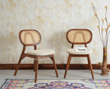 Antilia Wood Dining Chairs Set of Two With Cushion Seat