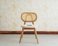 Antilia Wood Dining Chairs Set of Two With Cushion Seat Furniselan Natural finish
