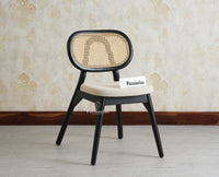 Antilia Wood Dining Chairs Set of Two With Cushion Seat Furniselan Black finish