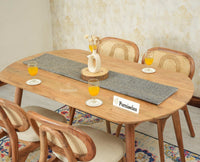 Antilia Wooden Four Seater Dining Set with Four Chairs with Cushions Natural Finish