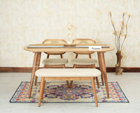 Antilia Wooden Four Seater Dining set with Two Chairs and Bench With 
Cushion
Natural Finish