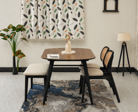 Antilia Wooden Four Seater Dining set with Two Chairs and Bench With 
Cushion Black Finish
